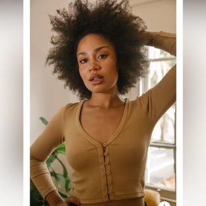 Summi Summi Bowie Tan Cardigan NWOT